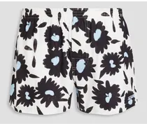 Floral-print cotton boxer shorts - White