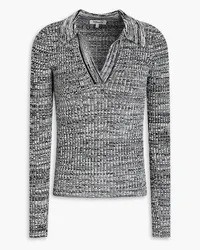 Baum und Pferdgarten Ceara marled ribbed-knit polo sweater - Black Black