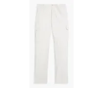 Linen and cotton-blend twill cargo pants - White
