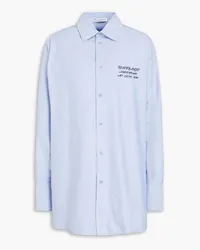 J.W.Anderson Embroidered printed cotton Oxford shirt - Blue Blue