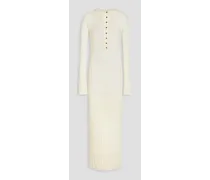 Ribbed wool maxi dress - White