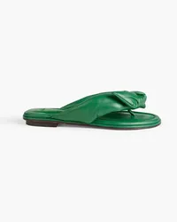 Alexandre Birman Soft Clarita bow-embellished padded leather sandals - Green Green