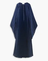 SEMSEM Swarovski crystal-embellished plissé-satin maxi dress - Blue Blue