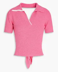 Jacquemus Bagnu open-back cotton-blend terry polo shirt - Pink Pink