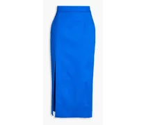 Stretch-cotton poplin midi skirt - Blue