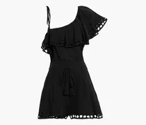 Napili ruffled broderie anglaise cotton-blend playsuit - Black