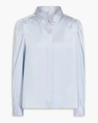 Frame Denim Gillian silk-satin top - Blue Blue