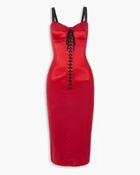 Dolce & Gabbana Lace-up satin dress - Red Red