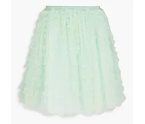 Tiered point d'esprit mini skirt - Green