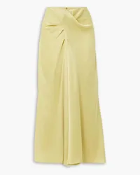 Stella McCartney Twist-front satin midi skirt - Yellow Yellow