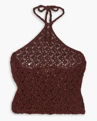 Savannah Morrow Kirra crocheted Pima cotton halterneck top - Brown Brown