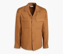 Lyocell-blend twill shirt - Brown