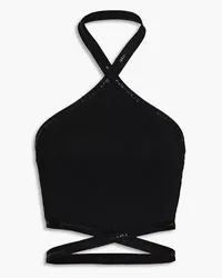 Alexander Wang Cropped stretch-jersey halterneck top - Black Black