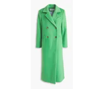 Ganni Double-breasted wool-blend felt coat - Green Green