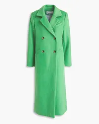 Ganni Double-breasted wool-blend felt coat - Green Green