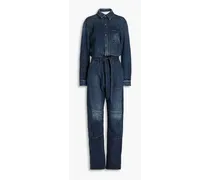 Miramar printed French cotton-terry jumpsuit - Blue