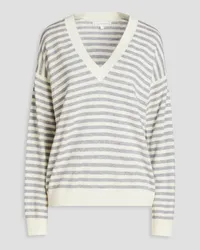 Chinti & Parker Striped wool and cashmere-blend sweater - White White