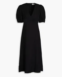 Claudie Pierlot Corded lace-paneled crepe midi dress - Black Black