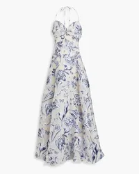 Oscar de la Renta Fil coupé organza gown - Blue Blue