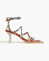 Miista Mie smooth and croc-effect leather sandals - Red Red