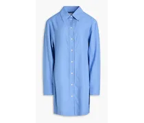 Silk mini shirt dress - Blue