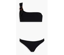 One-shoulder embellished bikini - Black