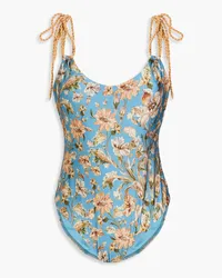 Zimmermann Floral-print swimsuit - Blue Blue