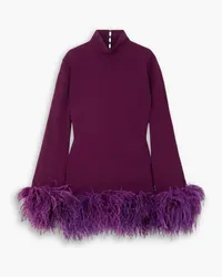 Taller Marmo Gina feather-trimmed crepe mini dress - Purple Purple