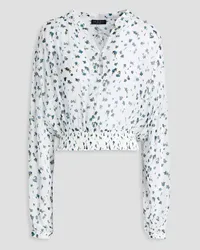 Rag & Bone Calista gathered floral-print georgette blouse - White White