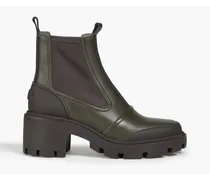Leather and neoprene Chelsea boots - Green