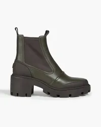 Tory Burch Leather and neoprene Chelsea boots - Green Green