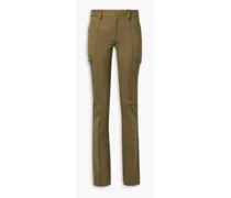 Gian stretch cotton-blend twill straight-leg pants - Green