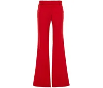 Wool-crepe flared pants - Red