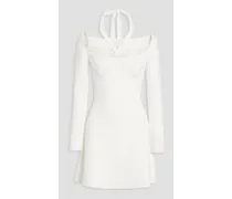 Cutout stretch-knit mini dress - White