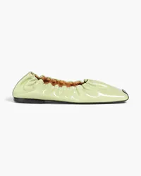 REJINA PYO Patent-leather ballet flats - Green Green