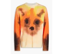 Printed wool sweater - Orange