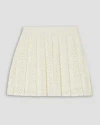 Tory Sport Pleated laser-cut stretch woven tennis skirt - White White