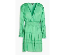 Ruffled satin mini dress - Green