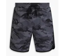 Mid-length camouflage-print swim shorts - Gray