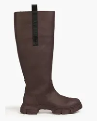 Ganni Rubber knee boots - Burgundy Burgundy