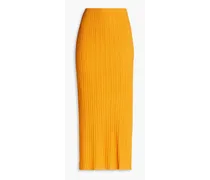 Irvana ribbed-knit midi skirt - Yellow