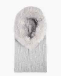 Eugenia Kim Paulina faux fur-trimmed wool and cashmere-blend snood - Gray Gray