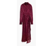 Aurel draped fil coupé silk-blend chiffon maxi dress - Purple