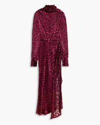 Petar Petrov Aurel draped fil coupé silk-blend chiffon maxi dress - Purple Purple