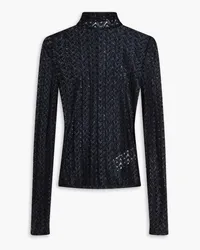 Missoni Crochet-knit wool-blend turtleneck top - Black Black