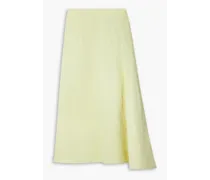 Coated linen midi skirt - Green