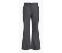 Mélange wool-blend felt flared pants - Gray