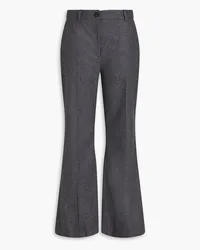 Claudie Pierlot Mélange wool-blend felt flared pants - Gray Gray