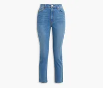 Kate cropped mid-rise straight-leg jeans - Blue