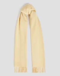 Sandro Frayed wool and cashmere-blend scarf - White White